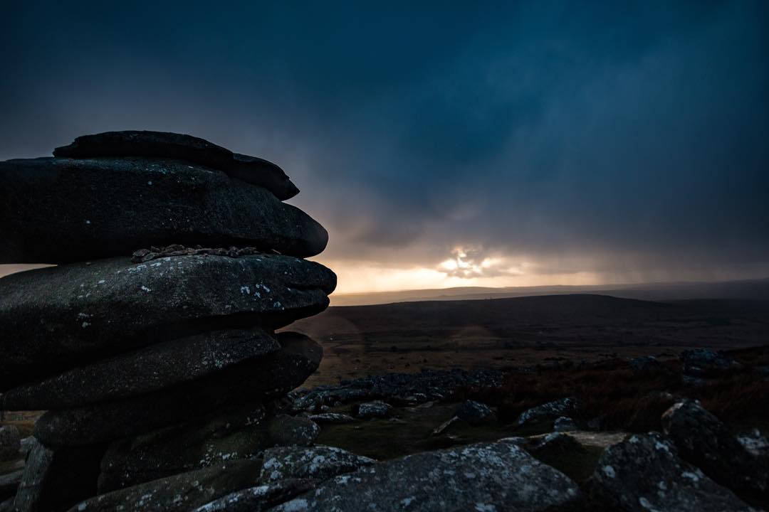 Mega sky tonight at Cheesewring, Cornwall. #sky #clouds #cornwall #sunset #rain #light #dark