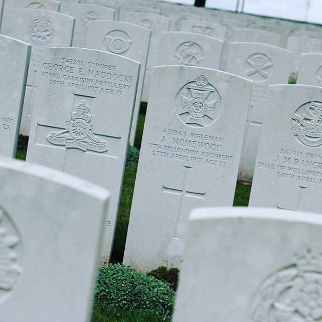 Visited three WW1 cemeteries on way back up through France today. So many died so young.