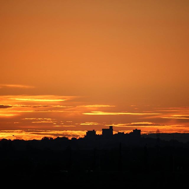 Windsor Castle silhouetted in the sunset tonight.